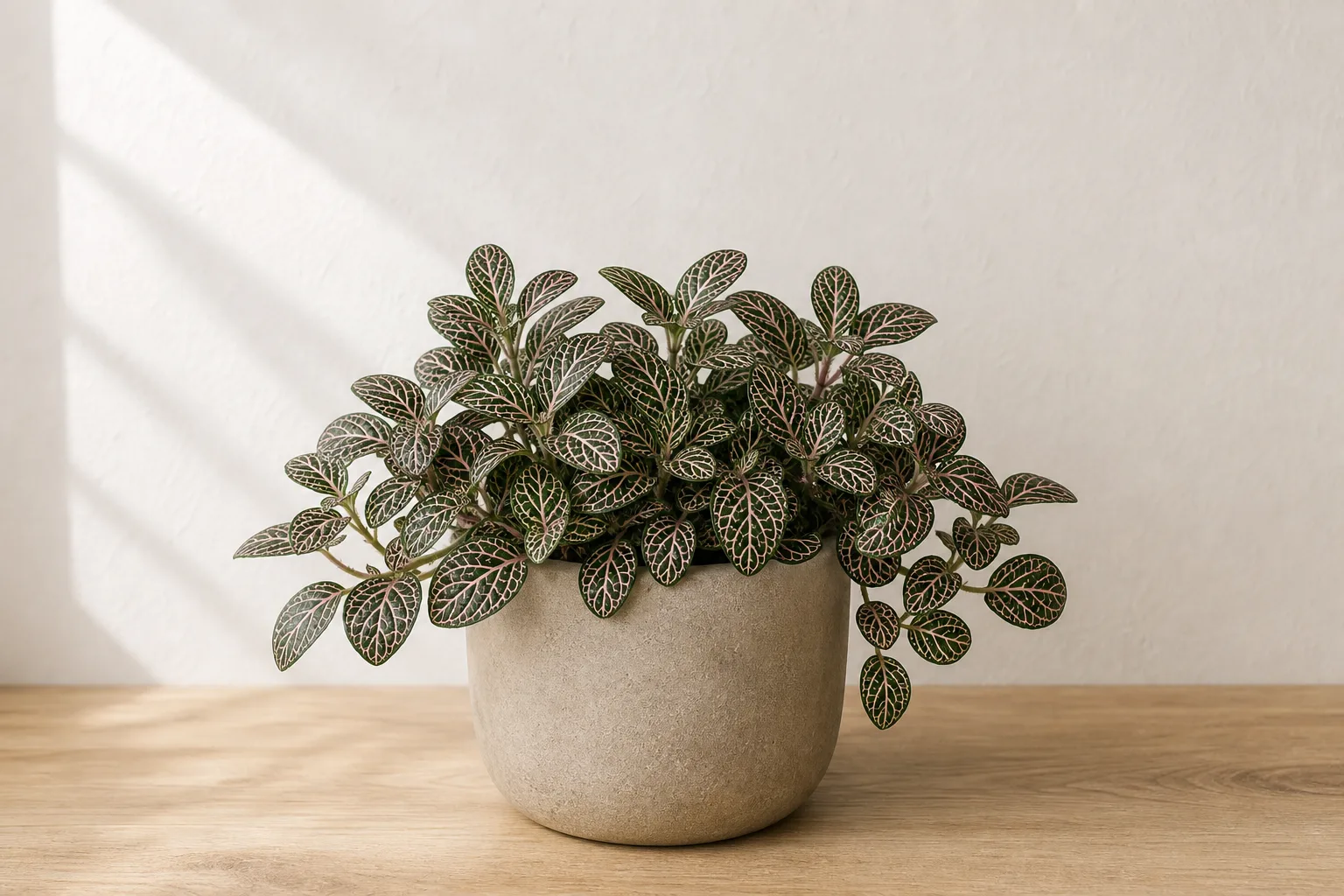 Nerve plant foliage that visibly droops when its root zone or environment is stressed